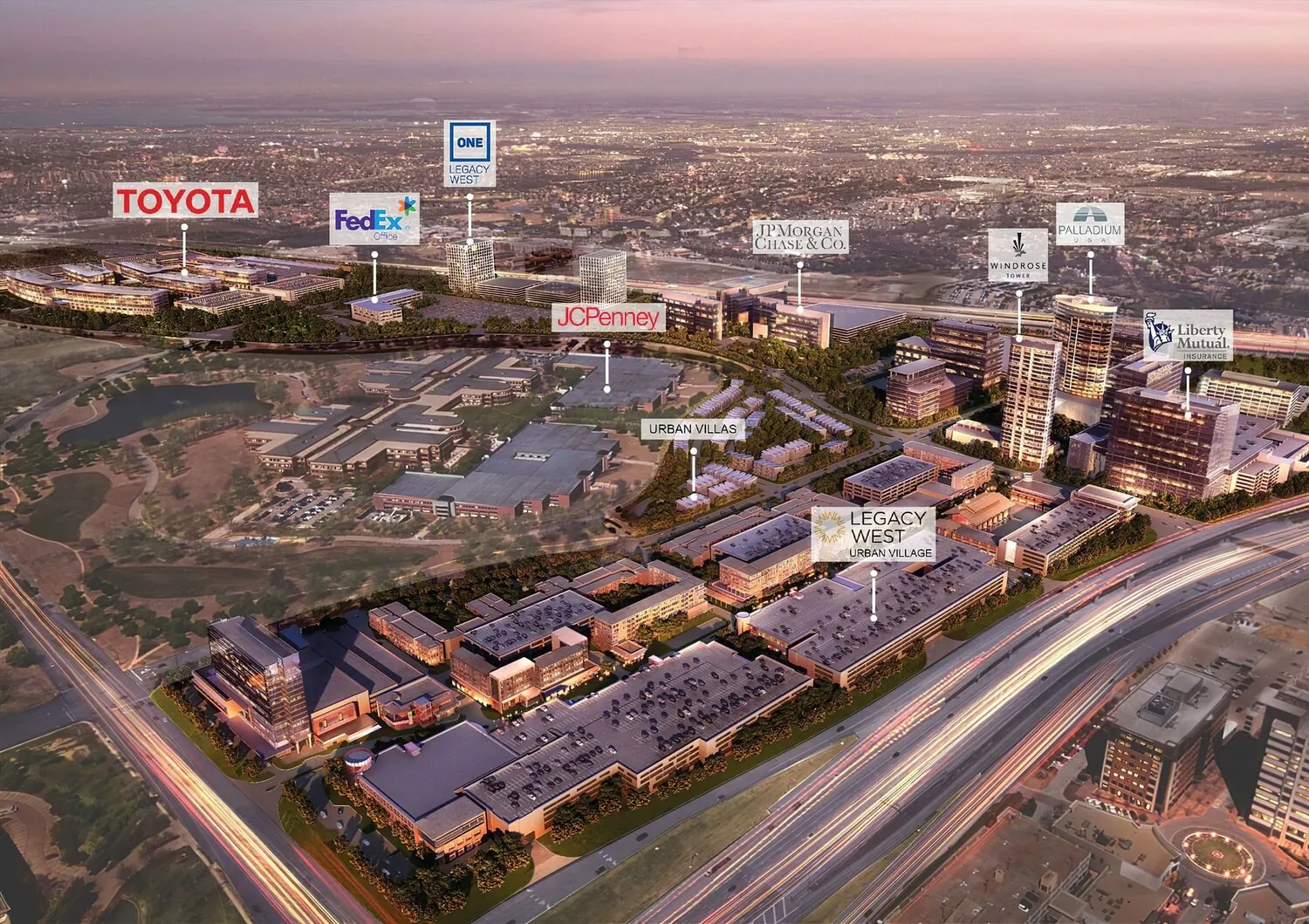 Aerial site plan of the Legacy development
